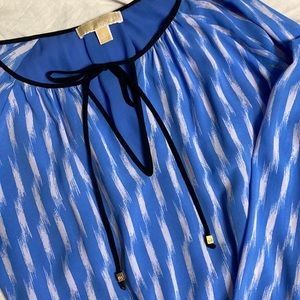 Michael Kors blue pleated midi dress size L